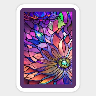 Stained Glass Lotus Flowers Sticker